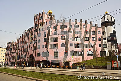 Pidget-pink Grune Zitadelle in Magdeburg Editorial Stock Photo